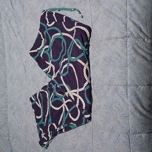 Cuddl Duds Rope Pattern Pants - Navy Blue, Green & White Size 2X